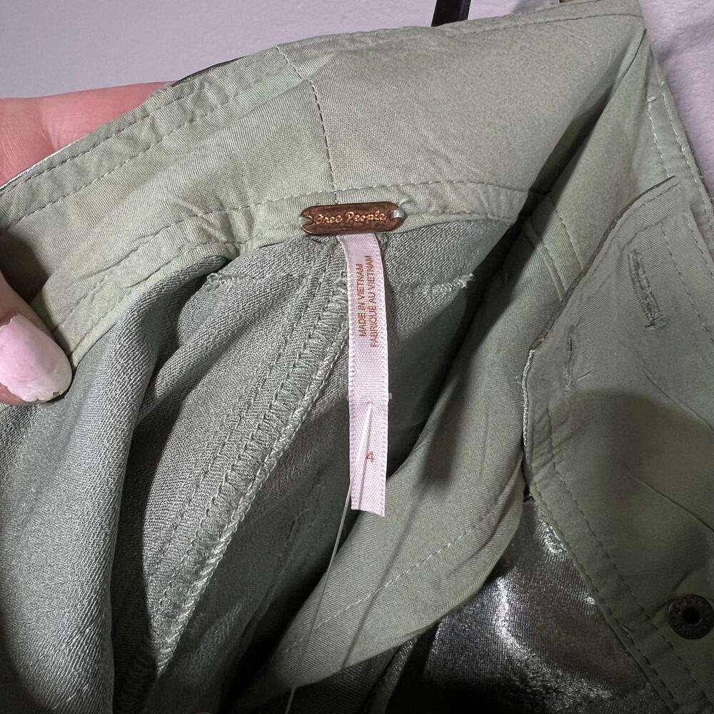 Free people light green satin cropped pant size 2 4 - Picture 5 of 12